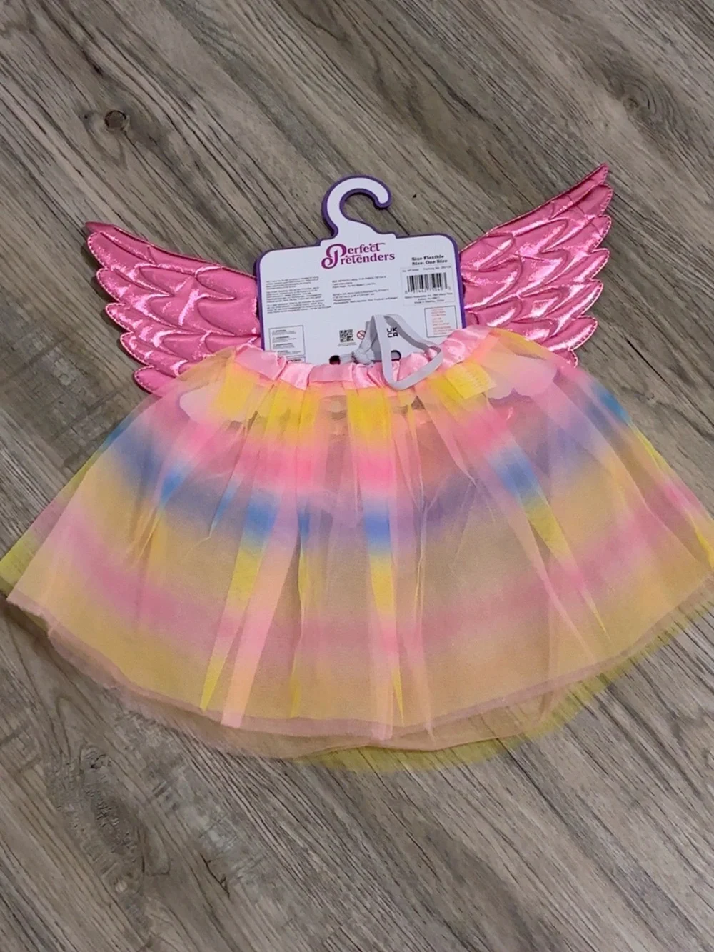 Pink Rainbow Fairy Wings and Tulle Skirt Costume